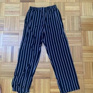 Brandy Melville thin viscose striped pant navy/white